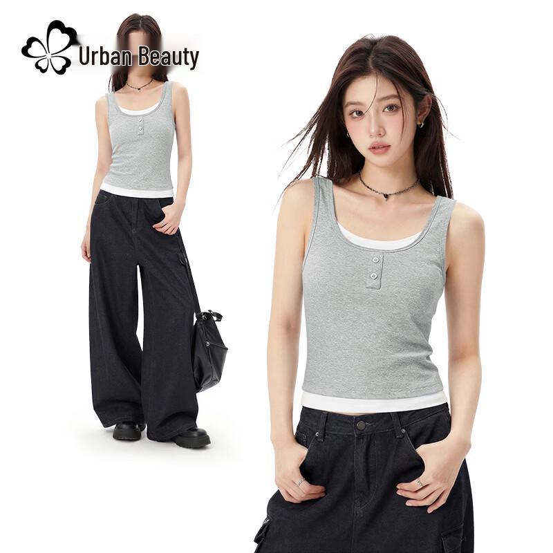 Women s Ribbed Henley Racerback Camisole Vest S