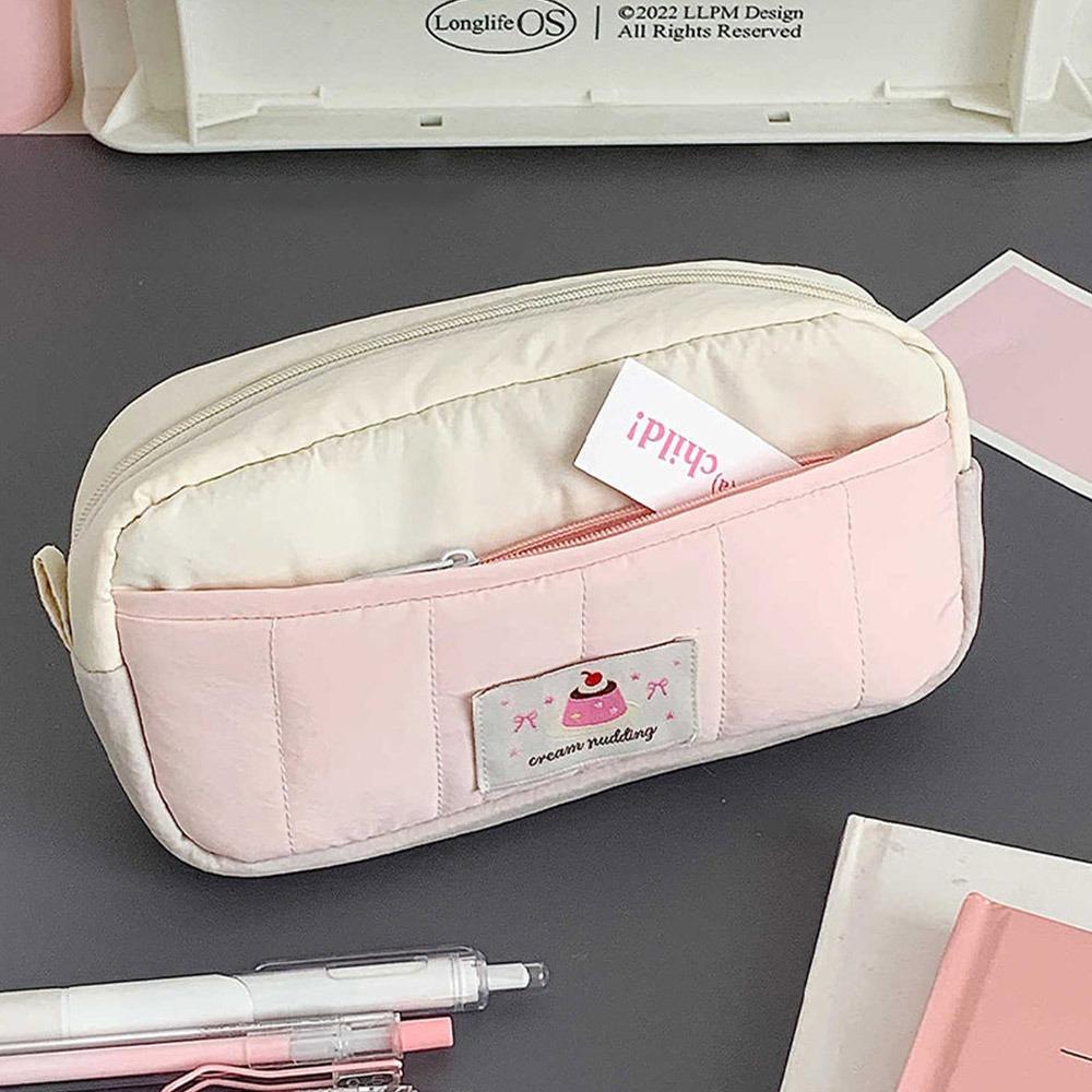 Large Capacity Pencil Pouch 2-Layer Stationery Bag Portable Pen Bag  Students
