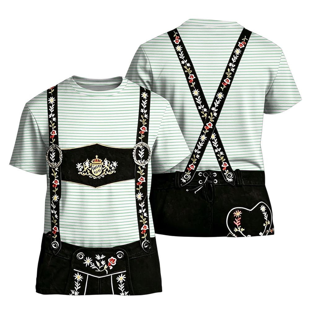 Men's Oktoberfest Vintage Print Short Sleeve T-Shirt Relaxed Fit Summer