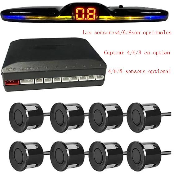 Multiple Radar Parking Sensor Kit Backlight Park tronic LED Display System Backup Monitor Detector Assistant 4/6/8 Radar Sensor
