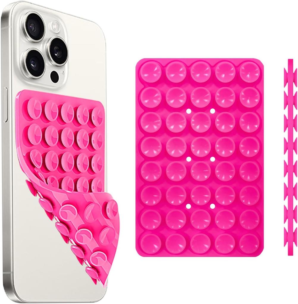 Double-Sided Suction Cup Phone Mount, Silicone Suction Phone Case Adhesive Sticky Phone Grip Hands-Free Phone Grip Phone Stand