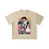 260 GSM Double Yarn 32 Count 100% Cotton Demon Slayer V25 Akaza Print Unisex Heavy Cotton T Shirt