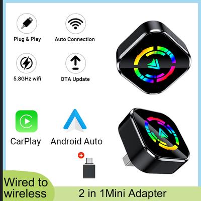 2025 NEW Wireless Carplay Adapter Android Auto 2in 1 Smart Dongle WIFI For Iphone Android Phone For Volvo Benz Mg Kia Chery VW
