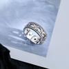 S925 Men's Retro Open Index Finger Silver Ring - Trendy, Simple, Hip Hop Style