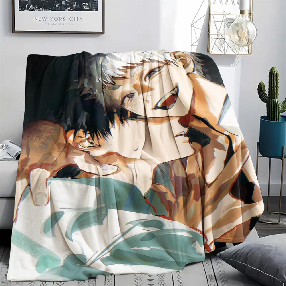 3Pc Summer Hikaru Died Print Flannel Blanket, High quality Comfortable for All Seasons, Home Decor, Warmth and Comfort, Perfect for Christmas Gifts