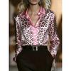 Vintage Color-Block Striped Satin Long Sleeve Shirt Women Relaxed Fit Office Casual 2026