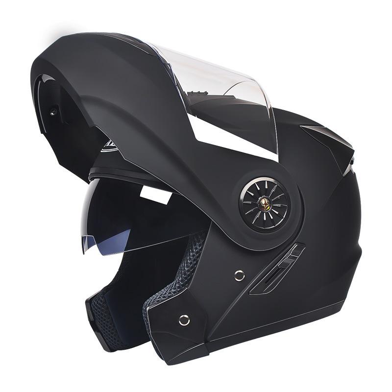 3C Certified Flip-Up Motorcycle Helmet with Dual Mirrors for All Seasons - Unisex Full Face Design for Winter