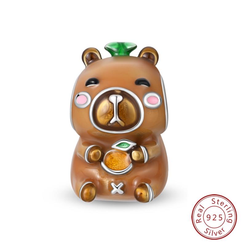 Copper Charms Beads Forever Love Heart Shaped Bow Family Charms Dangle For Bracelet Woman Diy Jewelry Gift