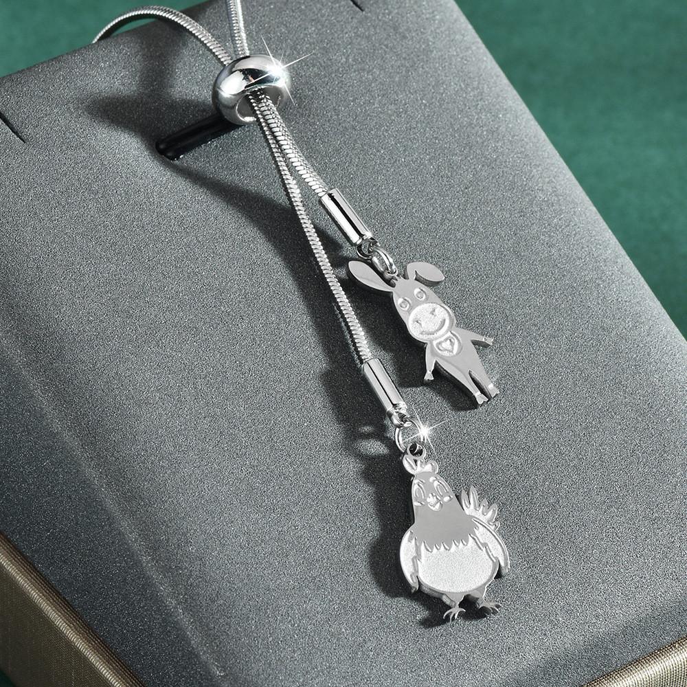 Exquisite Long Titanium Steel Necklace With Stylish Bird Pendant For Men And Women