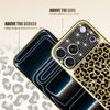 Leopard Print iPhone 17 Pro Max Case with Electroplated Water Flash Diamonds & Lens Protection