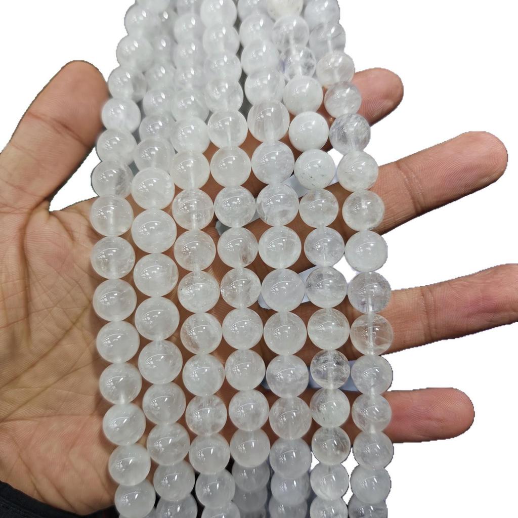 Natural Purple Phantom Rutilated Quartz Round Beads for DIY Jewelry Accessories