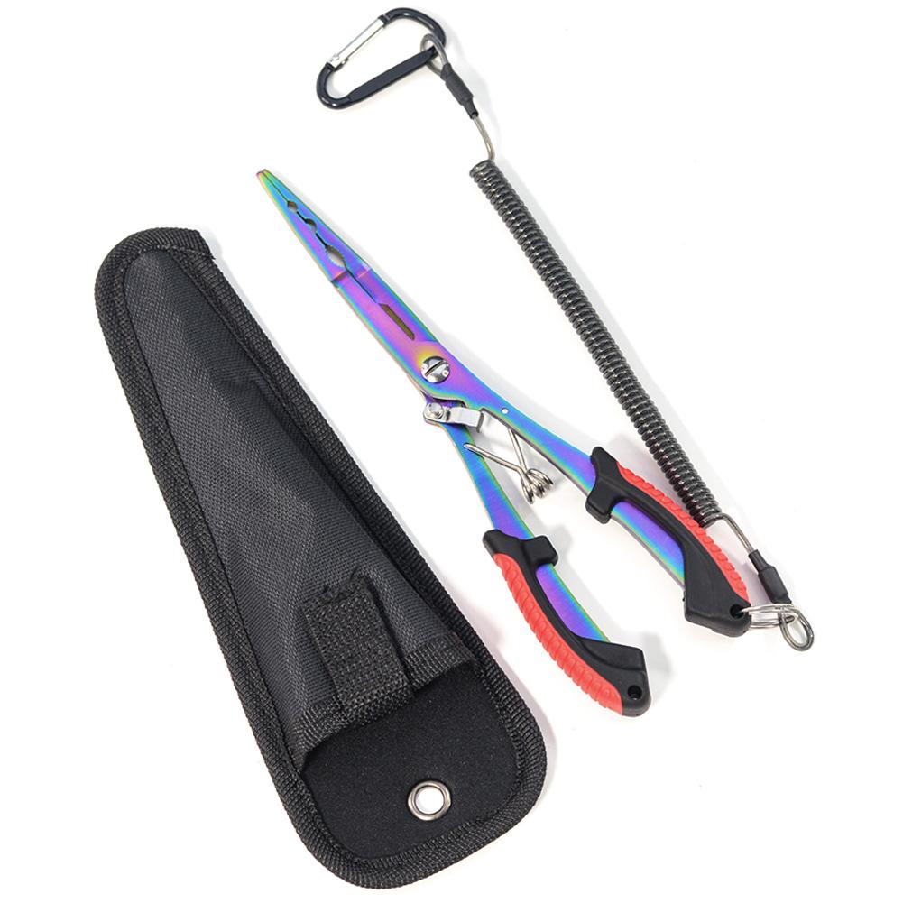 

Multifunctional Fishing Pliers Stainless Steel Fishing Line Cutter Scissors Long Nose Fish Tongs for Freshwater Saltwater червоний