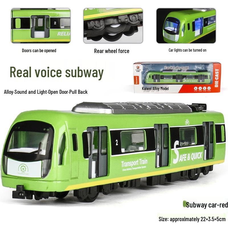 Kaiwei Alloy Subway Train Model with Sound & Light, Magnetic Force, Connect Rod, Pull-back/Remote Control