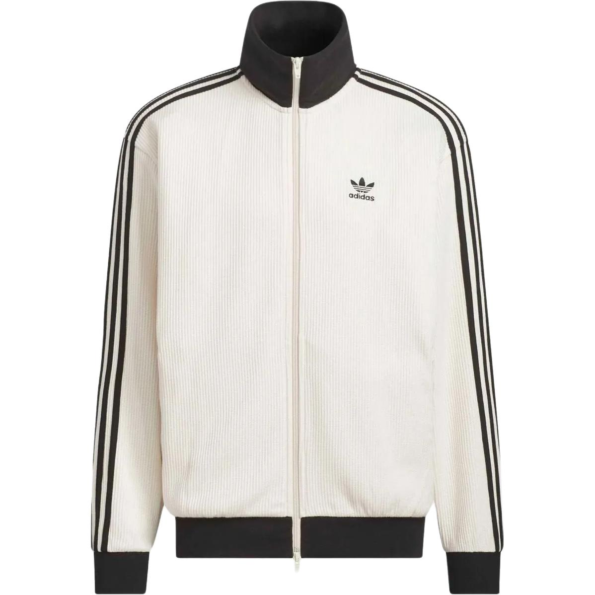 Adidas Originals Waffle Zip Stripe Logo Loose Long Sleeve Jacket Unisex jackets KQ6864 S