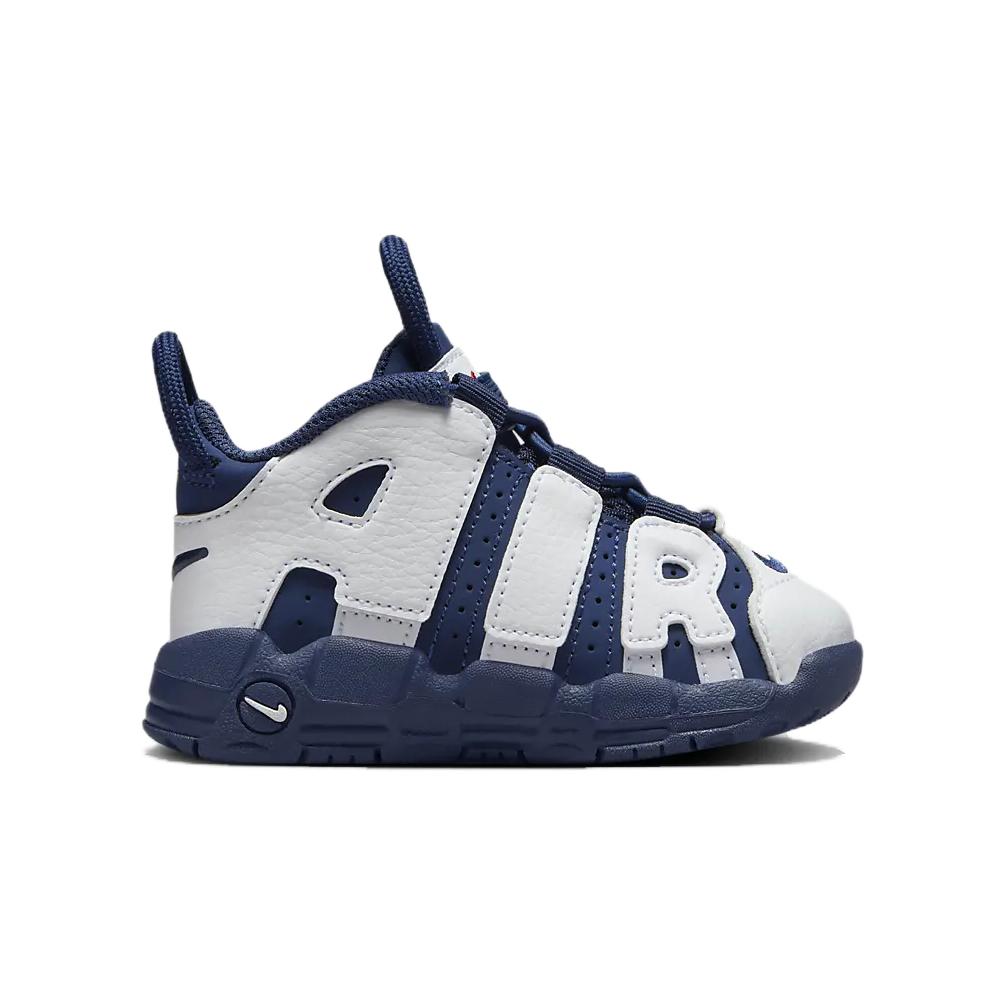 Nike Air More Uptempo Pohodlné Lehké Odolné proti okopu Odolné proti opotřebení Nízké Vycházkové boty Dětské boty Bílá Modrá FV5368-100