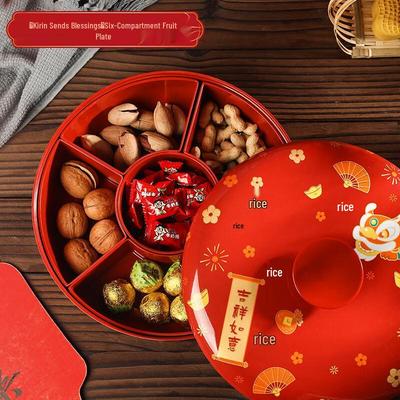 Neuer rotierender Trockenfrucht- & Snack-Tablett im chinesischen Stil