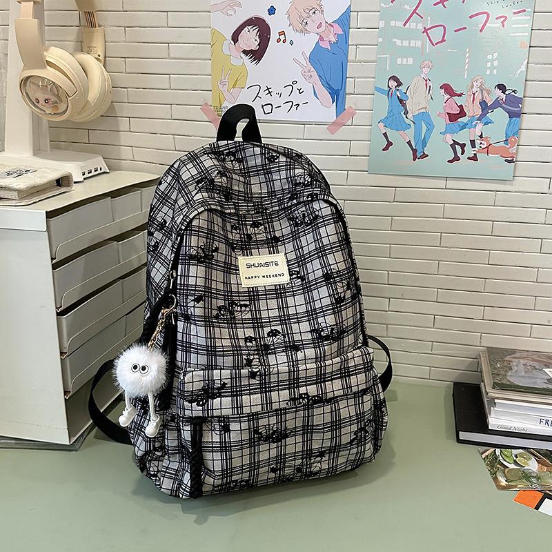 New high-value Japanese schoolbag ins niche backpack girl college student versatile junior high school floral backpack