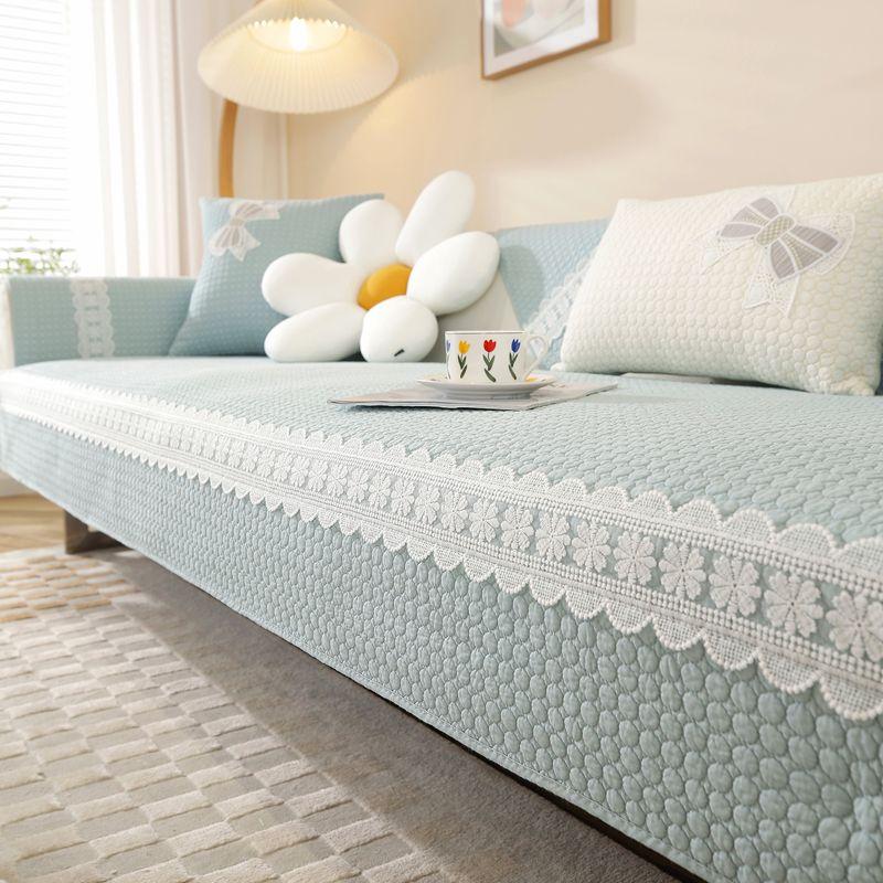 

Scandinavian Cotton Sofa Cushion All Year Round Neutral Non Slip Pure Cotton Fabric Cushion Minimalist Leather Sofa Cover Cover Cloth Lyman-Green 45*45cm pillow case (excluding core)