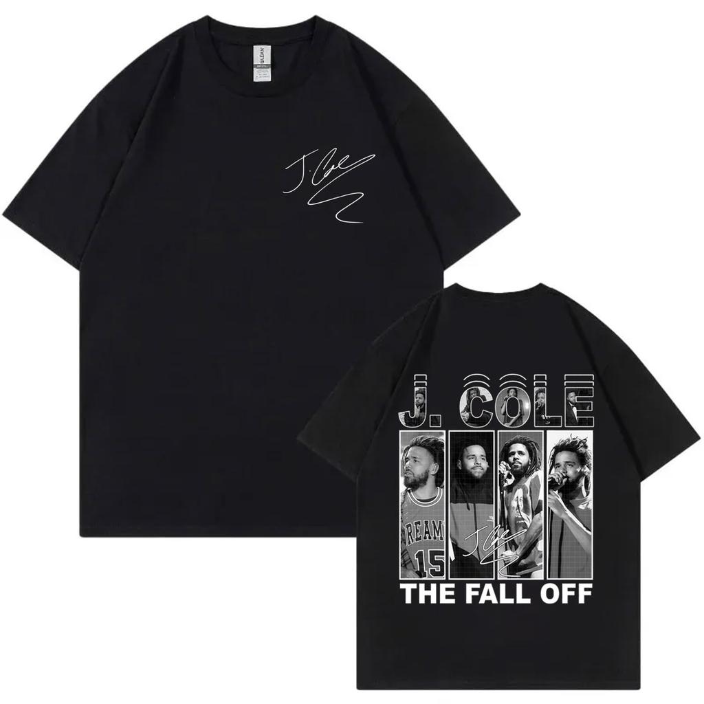 Rapper J Cole The Fall Off Tour 2026 Graphic T Shirts Mens Hip Hop Vintage Short Sleeve Tshirts Casual Fashion Loose Tshirt