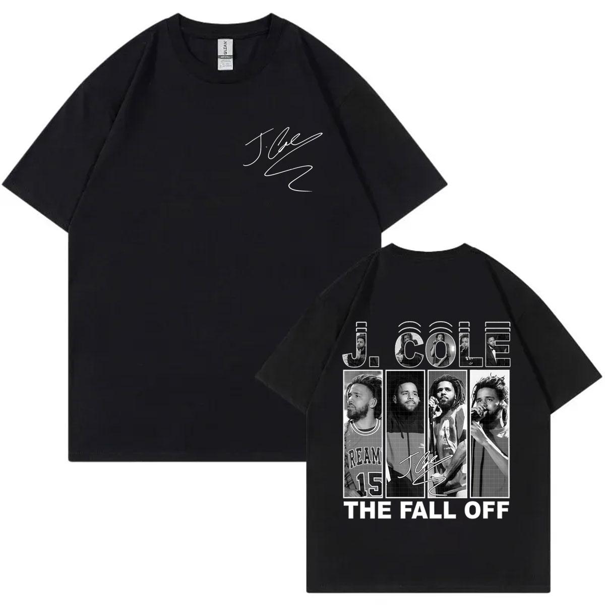 Rapper J Cole The Fall Off Tour 2026 Grafik T-Shirts Herren Hip Hop Vintage Kurzarm T-Shirts Lässige Mode Locker geschnittenes T-Shirt M