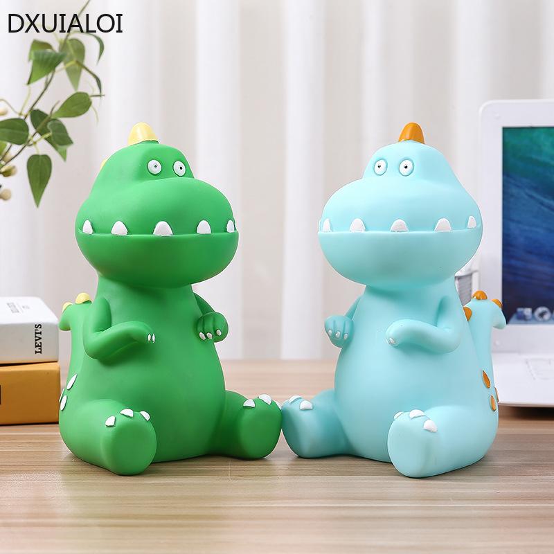 DXUIALOI Creative Color Painting Cartoon Cute Dinosaur Piggy Bank Children's Gift Fall Resistant Piggy Bank Home Decoration