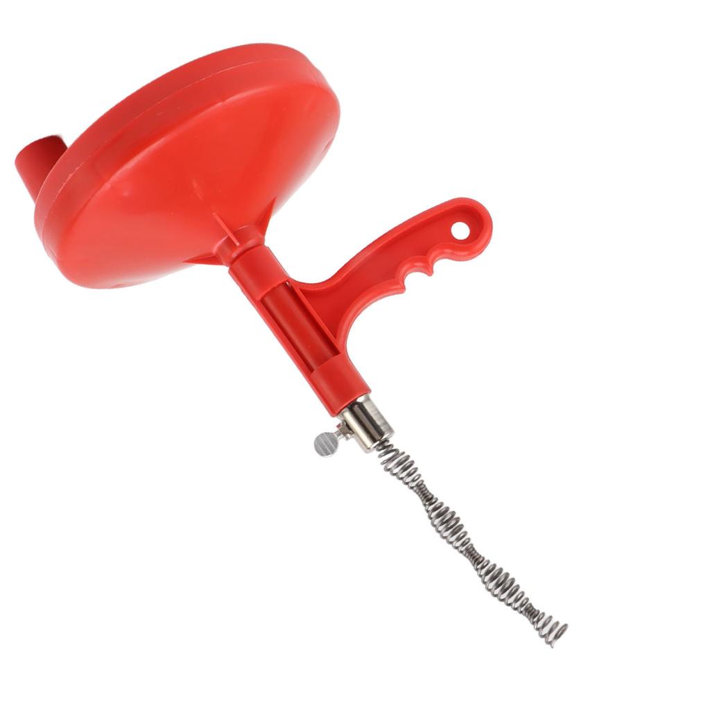 Plumbing Snake Flexible Labor Saving Anti Slip Handle Carbon Steel Drain Clog Remover for Kitchen Sink Red