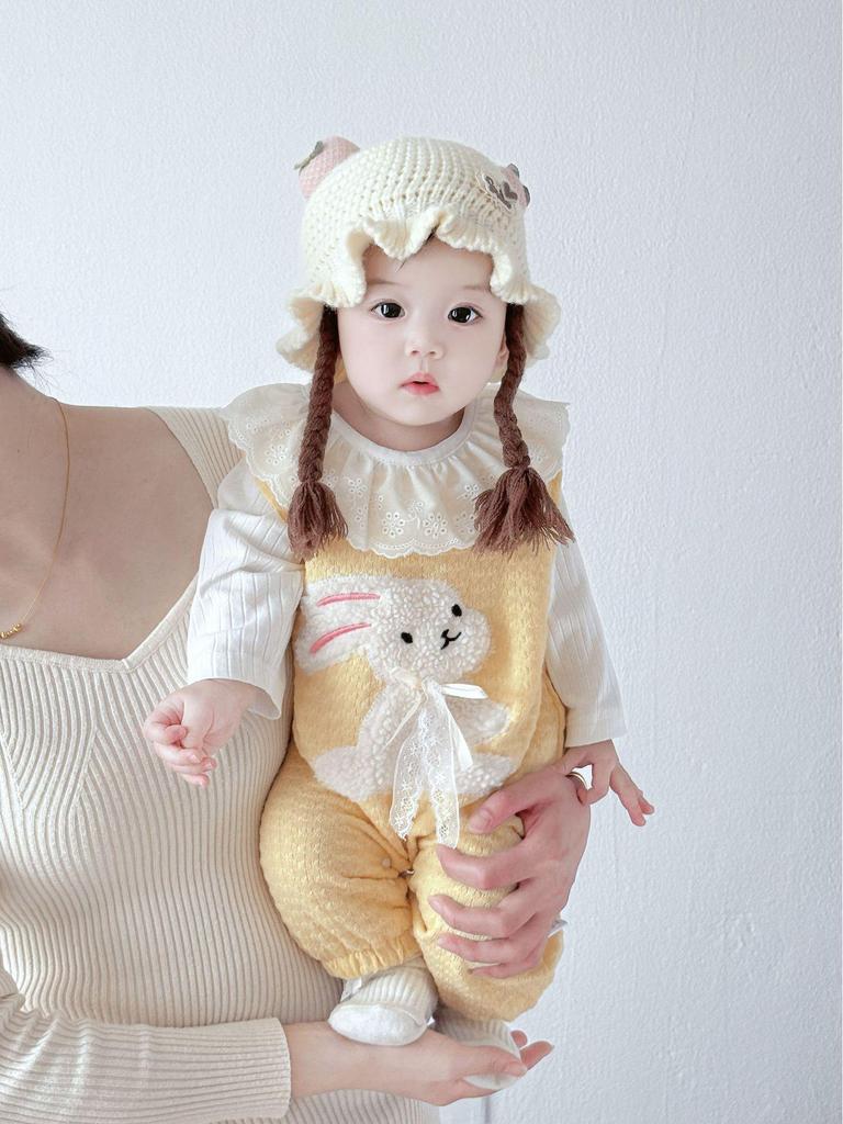 Handmade Baby Romper Set: Cute Embroidered Overalls for Girls & Boys