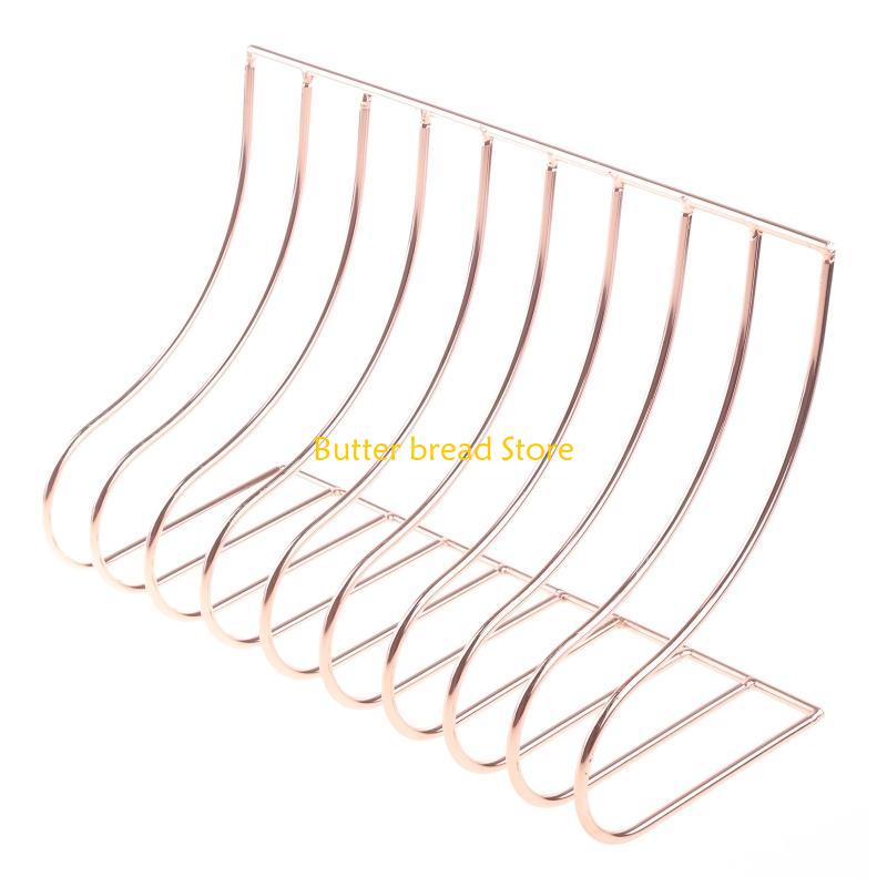 

W89C 10 File Storage Shelf Book Stand Bookend Nordic Wrought Iron Holder for Home Office розового золота