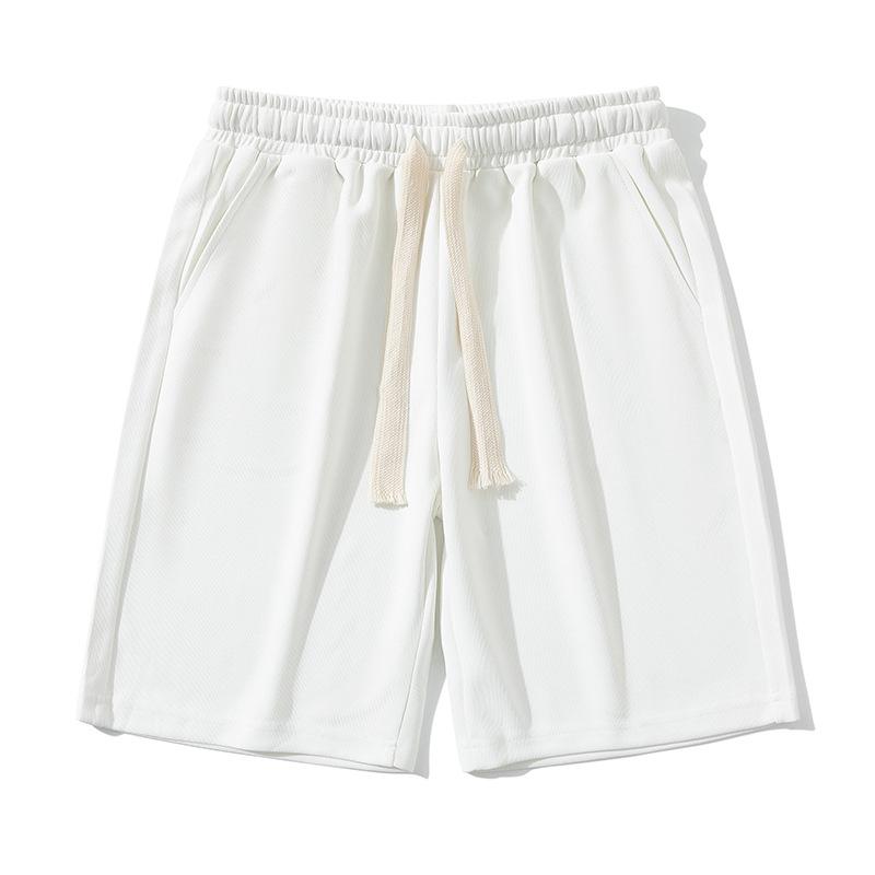 

Мужские летние новые однотонные прямые короткие шорты, новые трикотажные свободные капри из кислородной ткани на толстом шнурке для мужчин XXXL белый