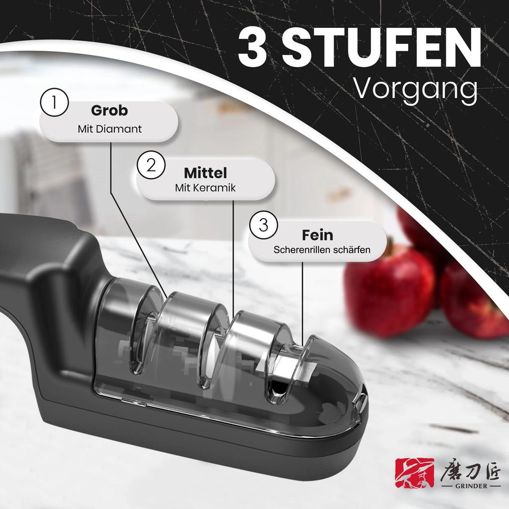 TAIDEA Home Use 3 Stage Knife Sharpener - Universal Manual Grinder for Blades Scissors Kitchen Tools | & Quick Sharpening