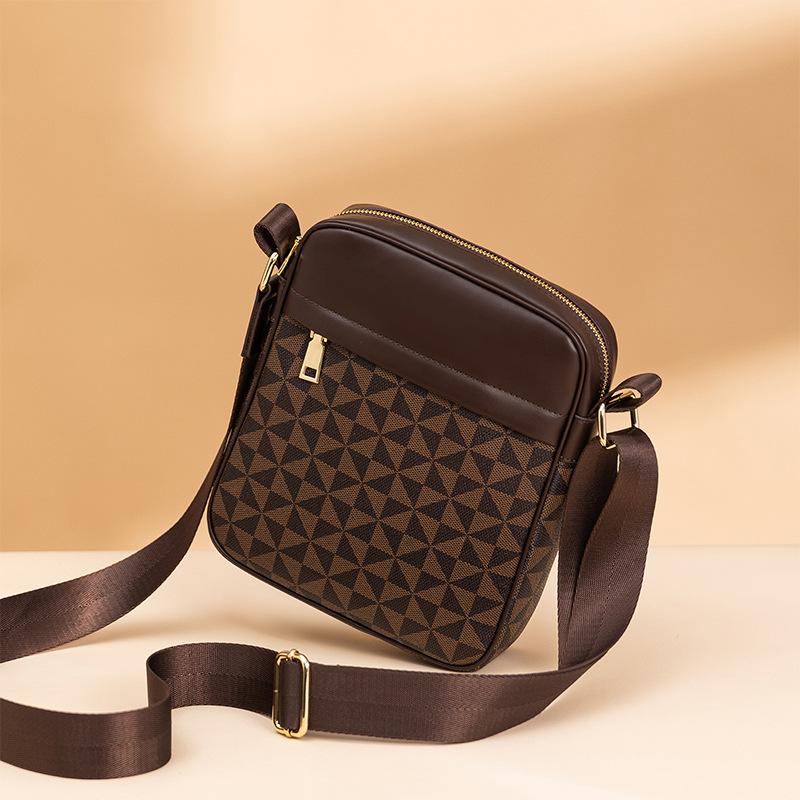 New European and American Fashion Neutral Universal Men's and Women's Bags One Shoulder Crossbody Bag Casual Printed Small Square Bag Men's Bag Trendy