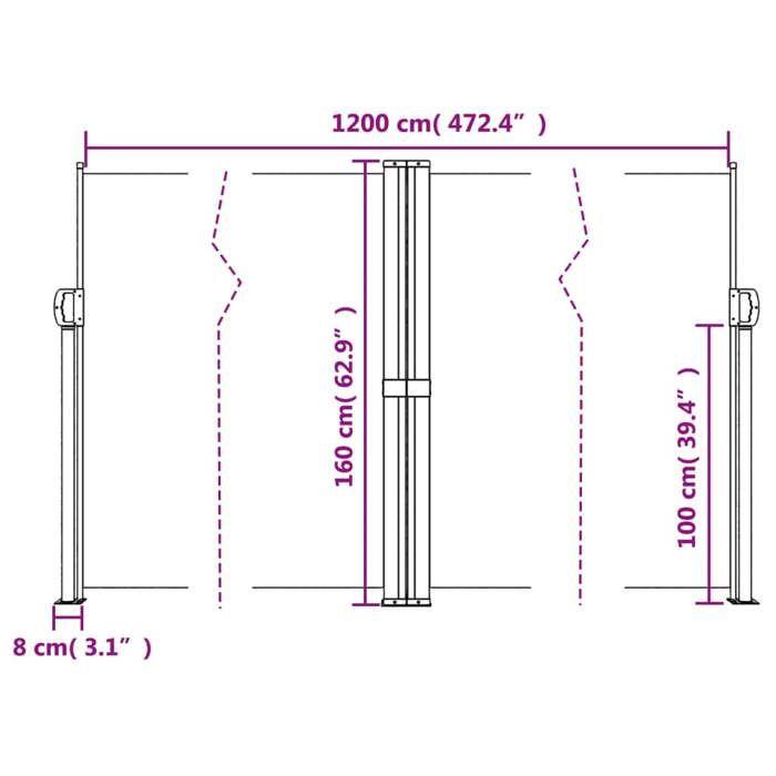 VidaXL Retractable Side Awning, Garden Privacy Screen, Protection Screen, Balcony Terrace Backyard Screen 4004823