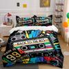 "Retro 80s Style Decor Set" Bedding Set with 1 Duvet Cover 2 Pillowcases Single Double King Queen, Gift