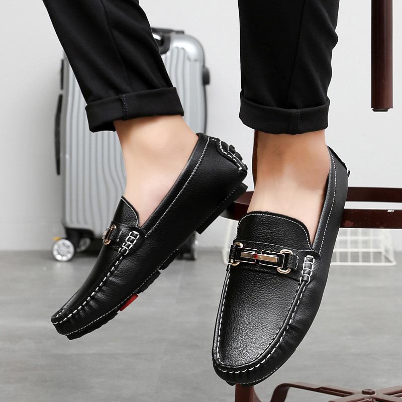 Men's Extra Large Leather Slip-On Driving Loafers