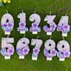 Fairy Birthday Number Candles Purple Pink Digital Candle 0-9 Number Cake Topper Girls Birthday Party Cake Decoration Supplies