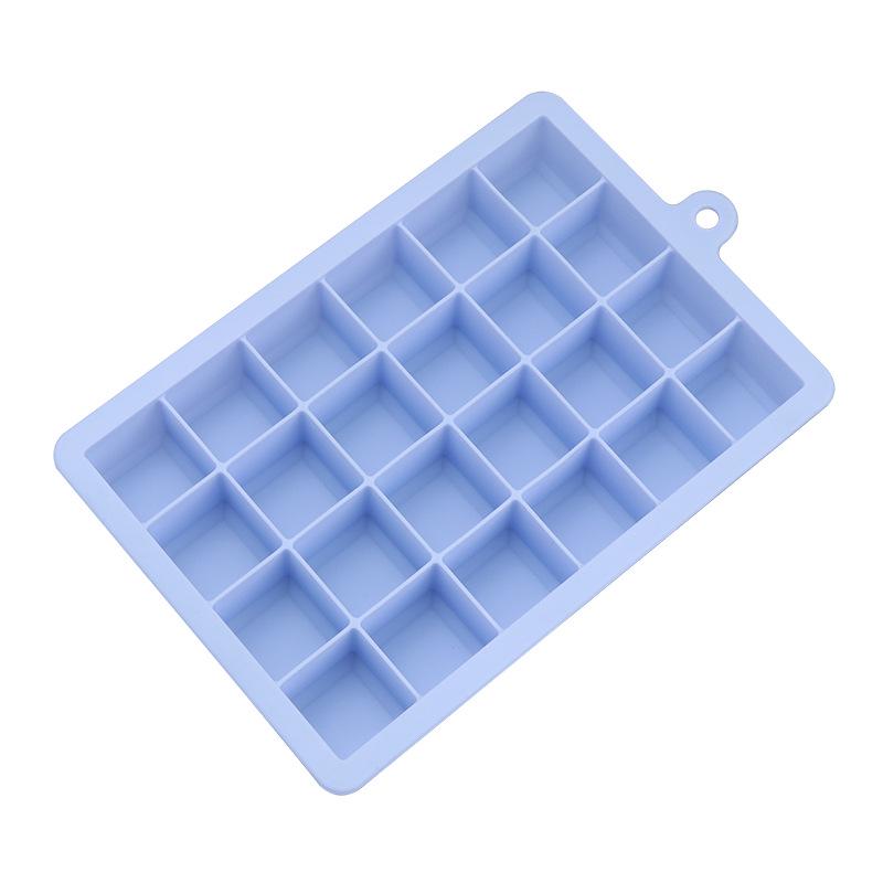 Silicone Ice Cube Tray with Lid, 24 Square Holes for Baby Food, Fruit Puree, Cheese, or Jelly Mold.