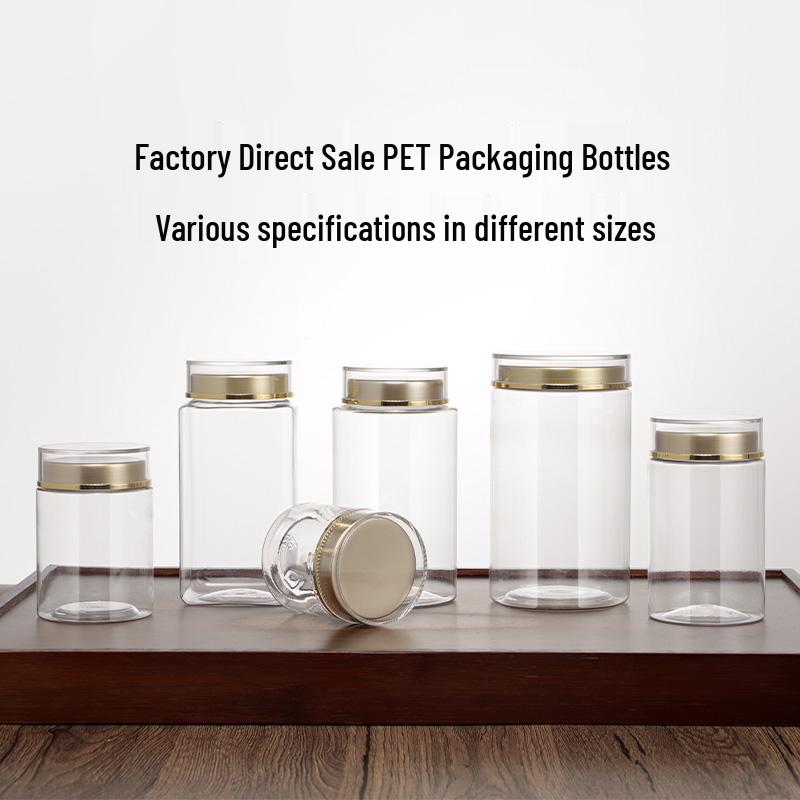 Food-Grade PET Plastic Sealed Jar for Supplement Powders - Moisture-Proof Storage Bottle