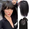 Women Clip In Hair Extensions 3 Clips In Topper Synthetic Hair With Bangs Fake Hairpiece