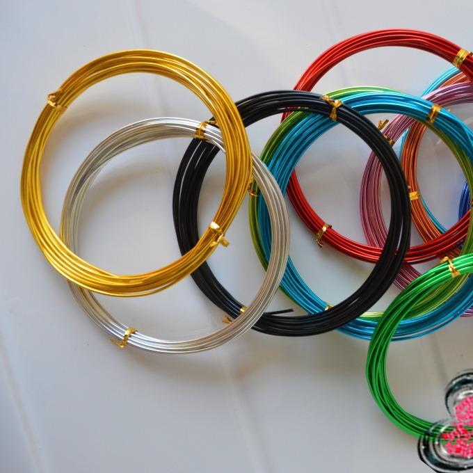 Colored 3.0mm x 5m Anodized Aluminum Wire for Handmade Bicycle Weaving and DIY Modeling