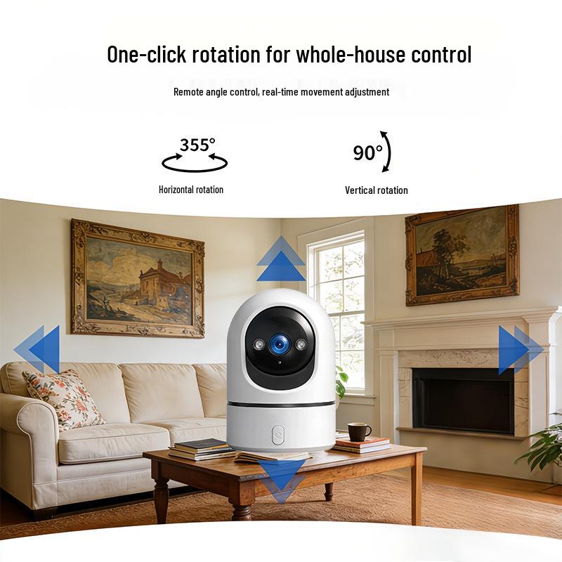 Smart Indoor Wireless Pan-Tilt Camera with One-Key HD Monitoring