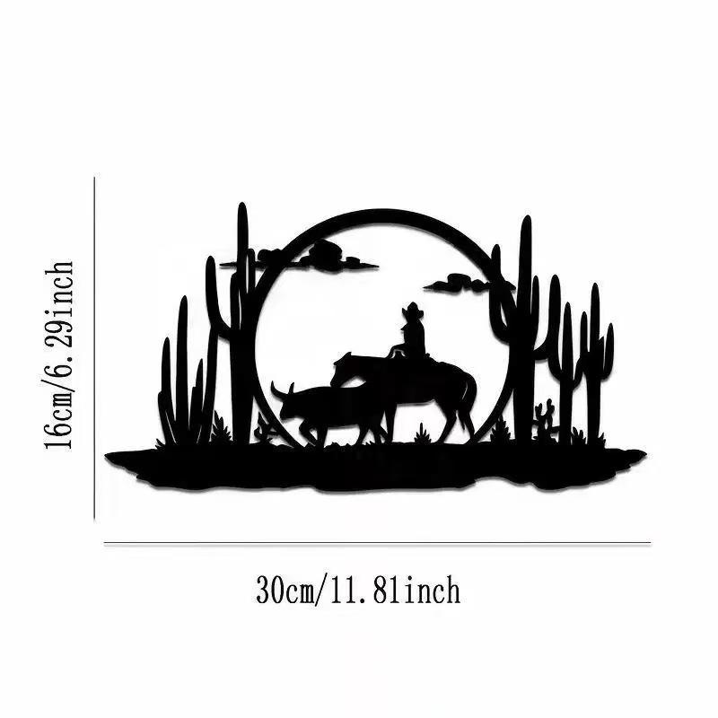 Mountain View Laser-Cut Black Iron Silhouette Wall Decoration