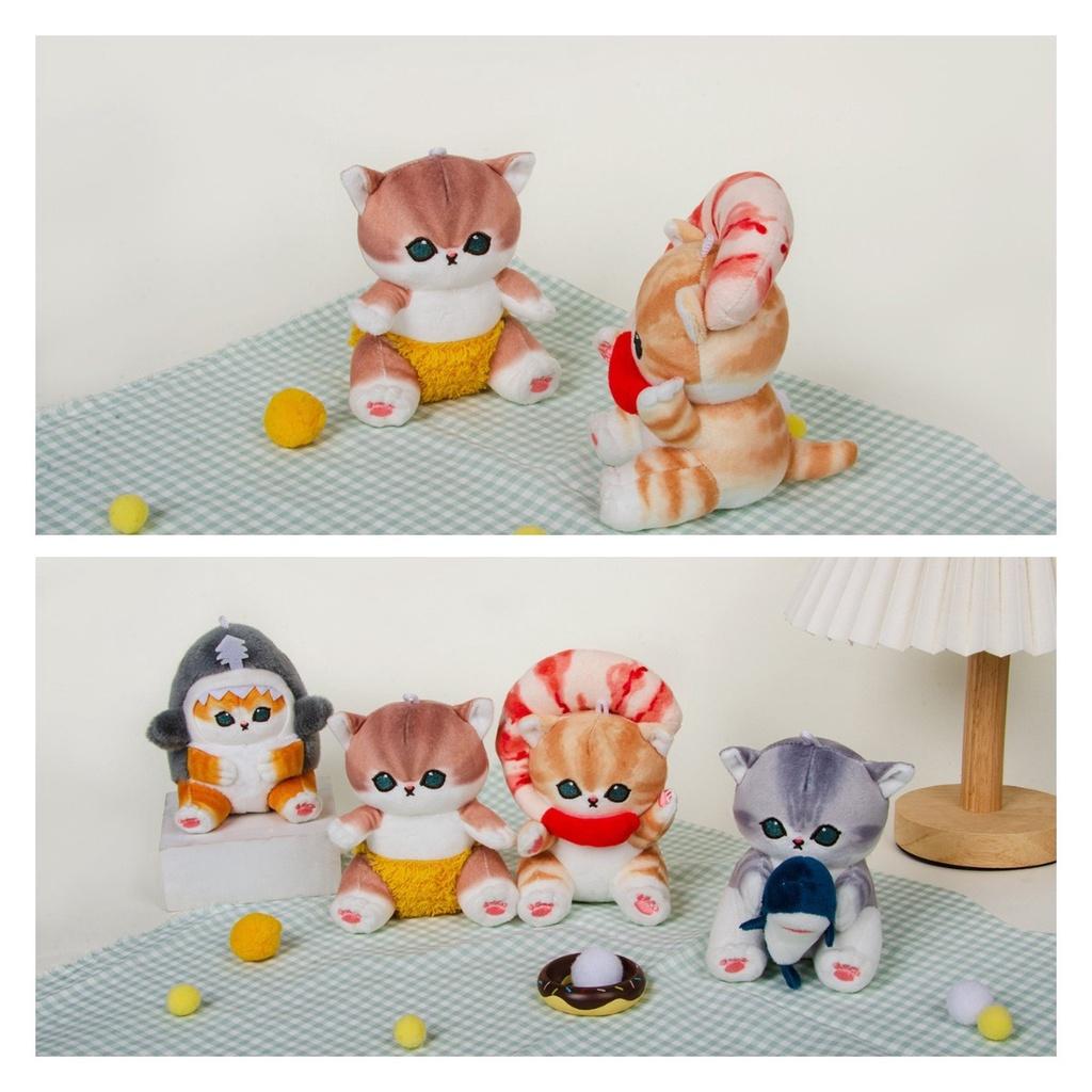 Mofusand Shark Cat Shrimp Plush Toy Pendant Japanese Cartoon Doll Bag Decoration Gift