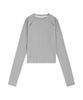 EASY NO EASY Ribbed Crop Long Sleeve - Grey