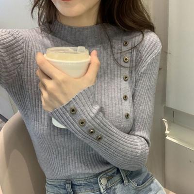 Women's Knitted Base Layer Autumn Winter Turtleneck Pullover Sweater Black Long Sleeve Top