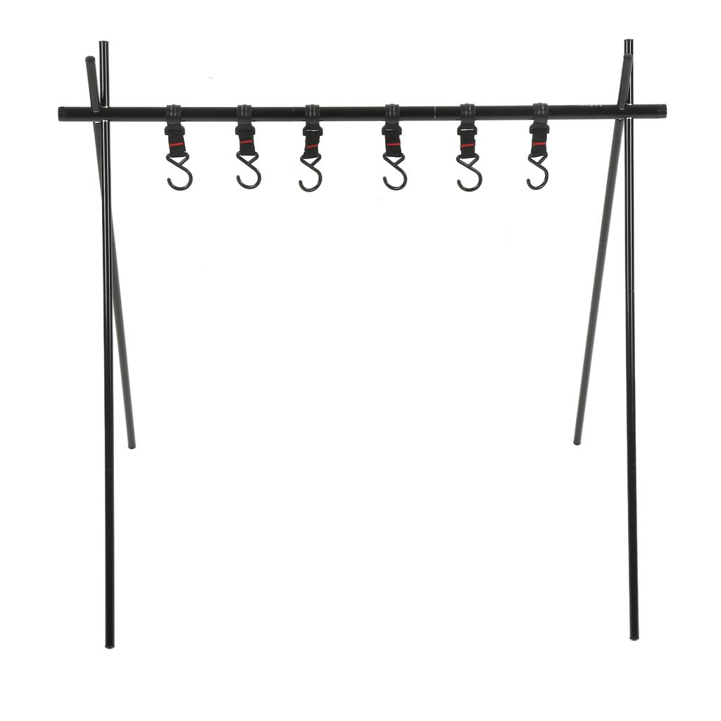Camping Hanging Rack 6kg Load Bearing Aluminum Alloy Hanging Rack Portable Cookware Hanging Rack Camping with 6 Hook