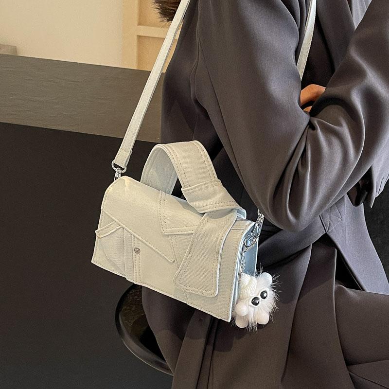 Denim Handbag Women's Crossbody Bag Fashionable Shoulder Commuter Small Square Bag