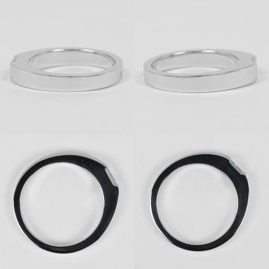 CARTIER tank Ring K18 white gold/diamond #4.5(US Size) 5.25g Women Used