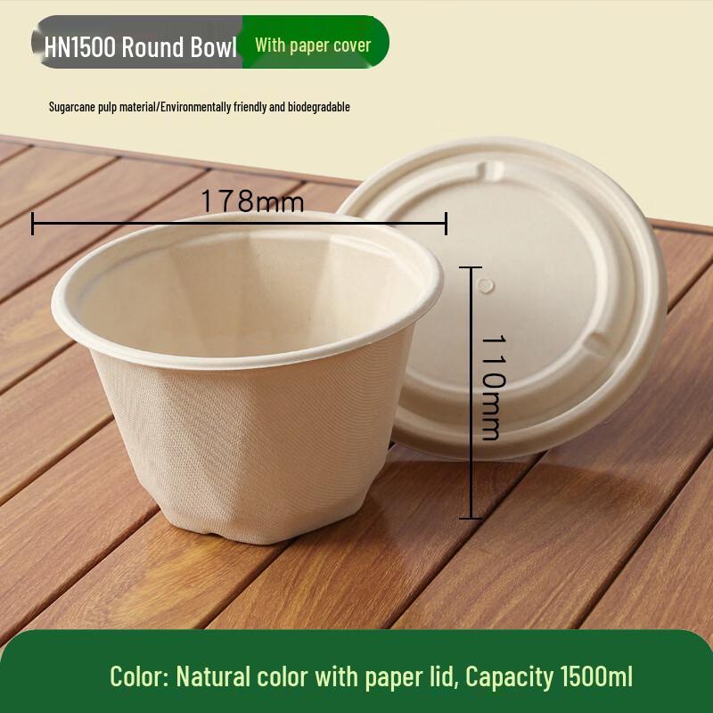 

OLOEY Thickened Disposable Sugarcane Pulp Bowls