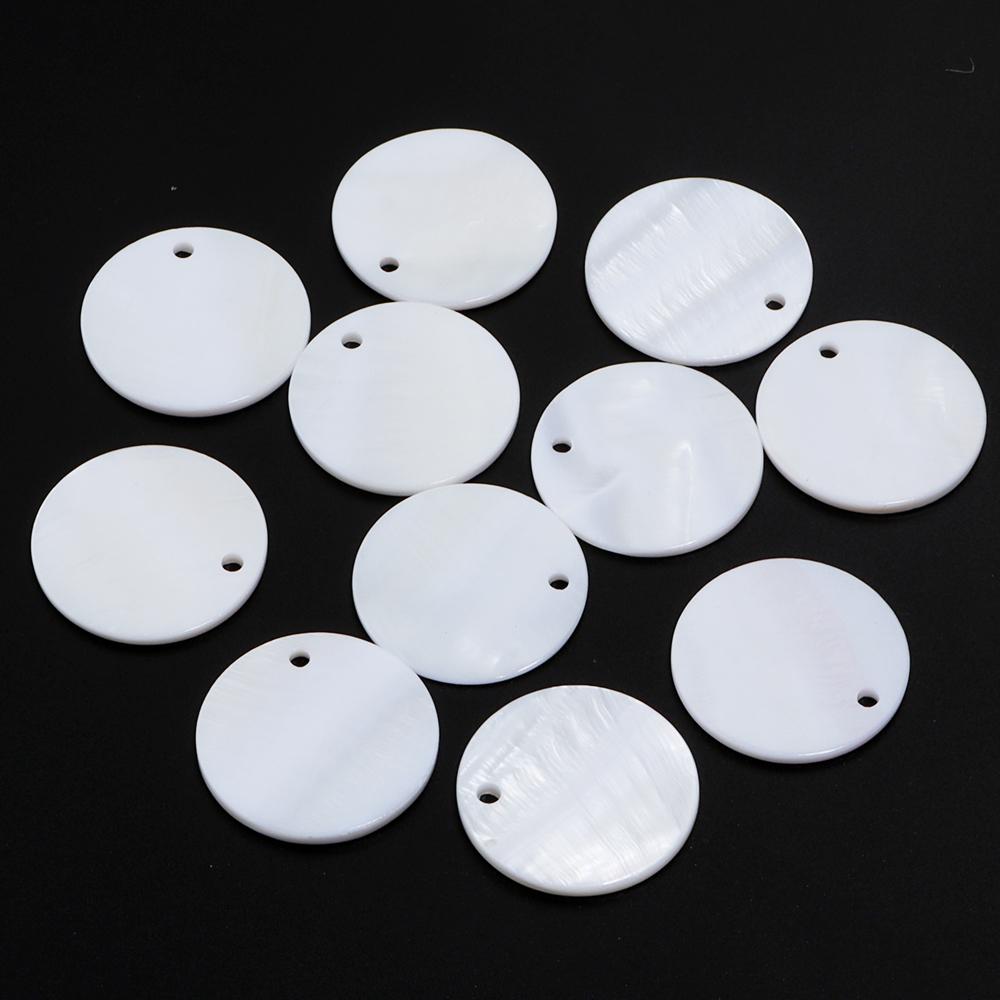 5-30pcs/lot 8-30mm Natural Shell Disc Pendant White Flat Round Charms For Jewelry Making DIY Handmade Necklace Earring Accessory