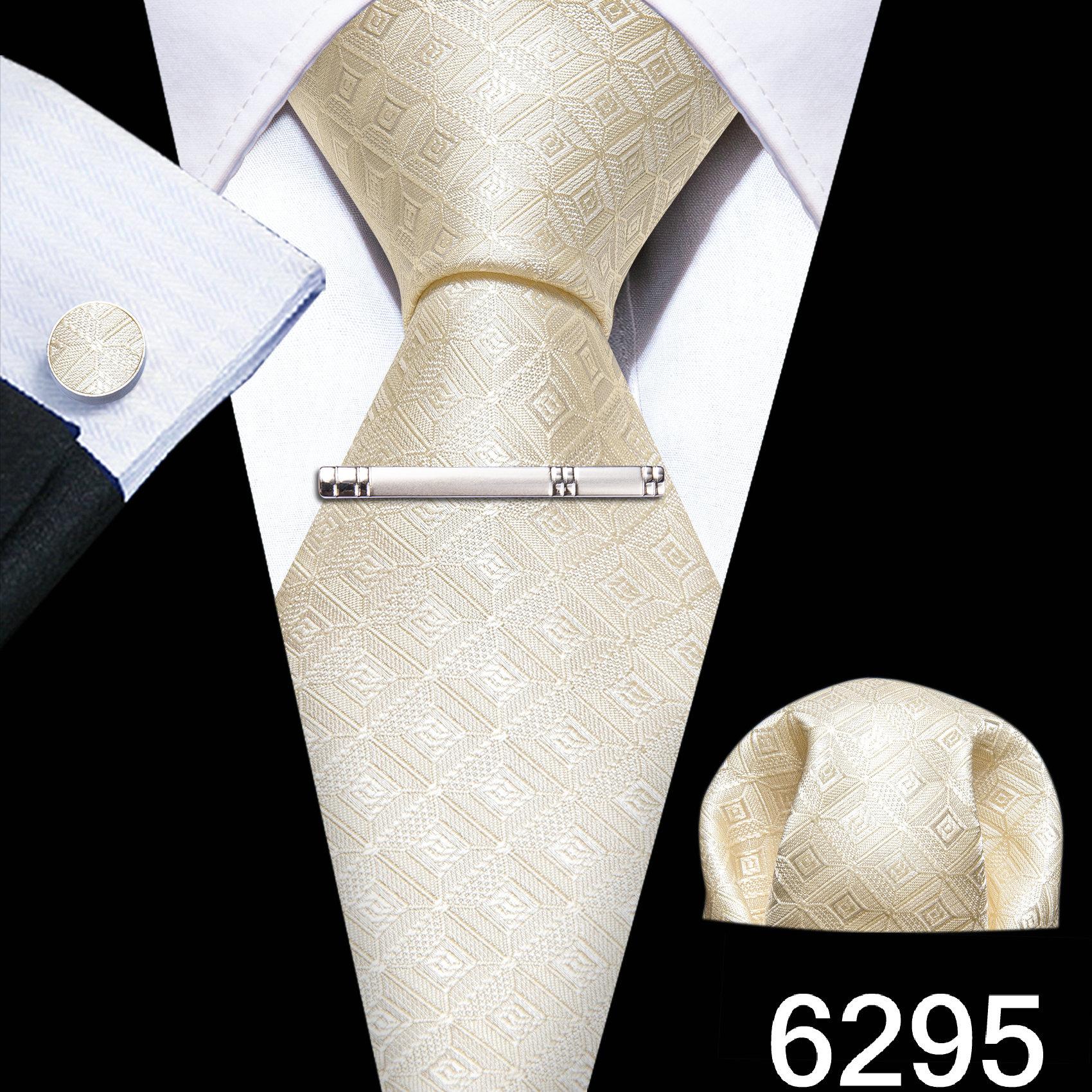 

Чоловічі зелено-блакитні краватки Barry.Wang зі срібним затискачем для краватки, весільний шовковий краватка, запонки, діловий набір N-6295